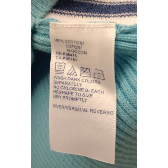 Vintage '90s Tommy Hilfiger blue short sleeve sweater size XL - Picture 4 of 5